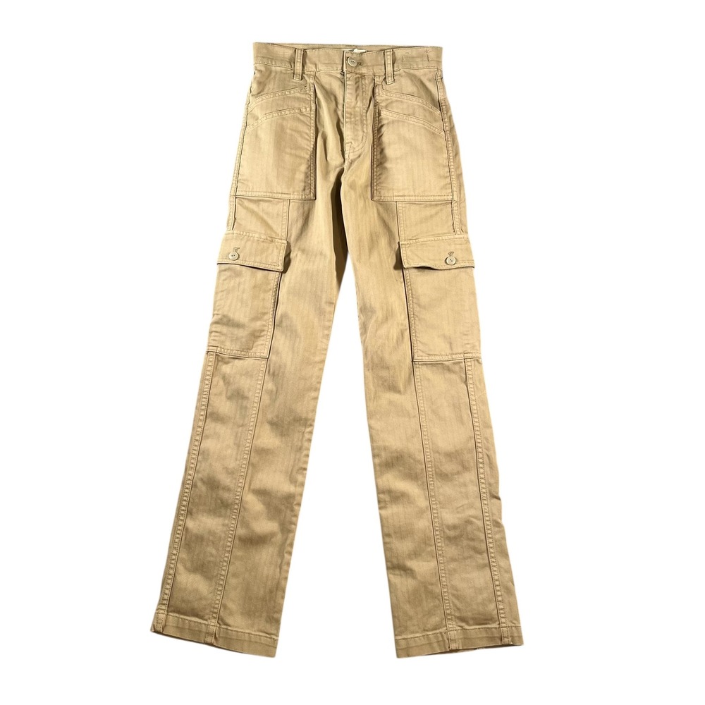 Madewell The Garment-Dyed '90s Straight Cargo Pants Tan Cotton Womens Size 25